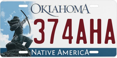 OK license plate 374AHA