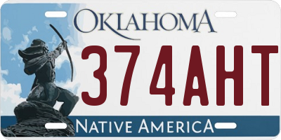 OK license plate 374AHT
