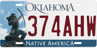 OK license plate 374AHW