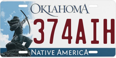 OK license plate 374AIH