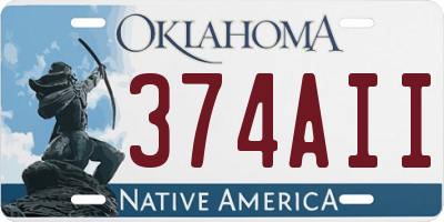 OK license plate 374AII
