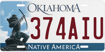 OK license plate 374AIU