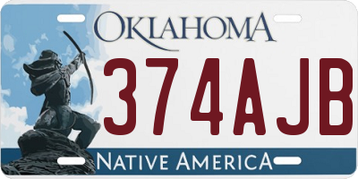 OK license plate 374AJB