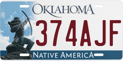 OK license plate 374AJF