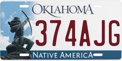 OK license plate 374AJG