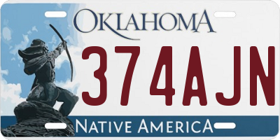 OK license plate 374AJN