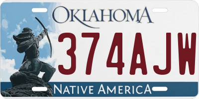 OK license plate 374AJW
