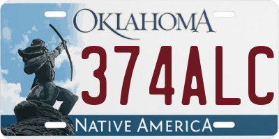 OK license plate 374ALC