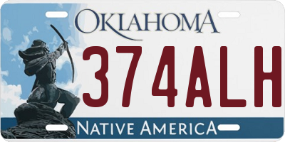 OK license plate 374ALH