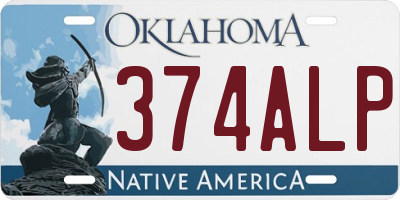 OK license plate 374ALP