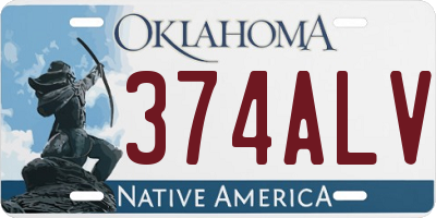 OK license plate 374ALV