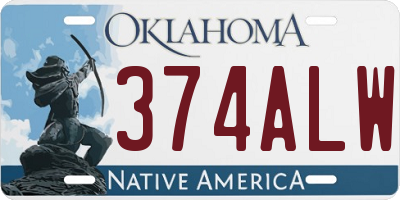 OK license plate 374ALW