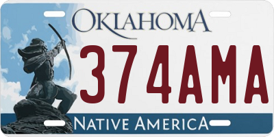 OK license plate 374AMA