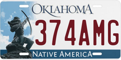 OK license plate 374AMG