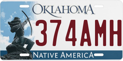 OK license plate 374AMH