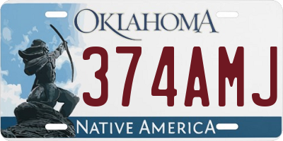 OK license plate 374AMJ