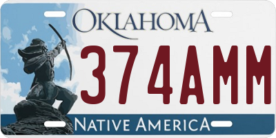 OK license plate 374AMM