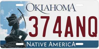 OK license plate 374ANQ