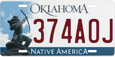 OK license plate 374AOJ