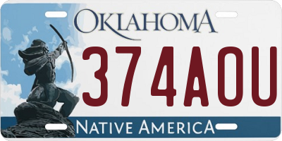 OK license plate 374AOU