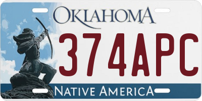 OK license plate 374APC