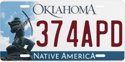OK license plate 374APD