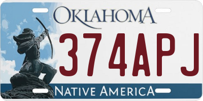OK license plate 374APJ