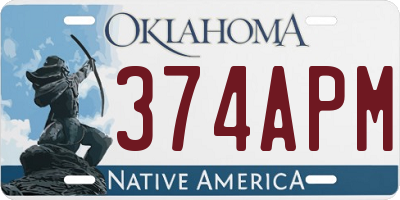 OK license plate 374APM