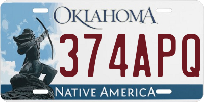 OK license plate 374APQ