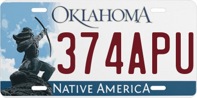OK license plate 374APU