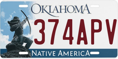 OK license plate 374APV