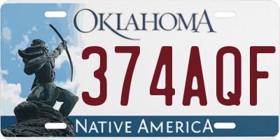 OK license plate 374AQF