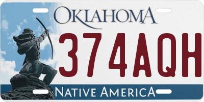 OK license plate 374AQH