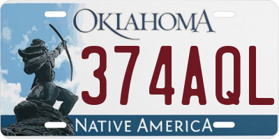 OK license plate 374AQL