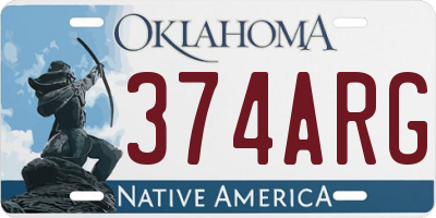 OK license plate 374ARG