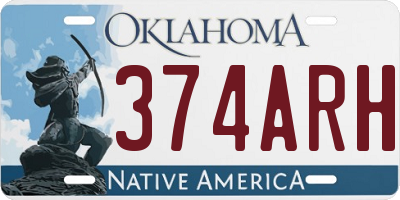 OK license plate 374ARH