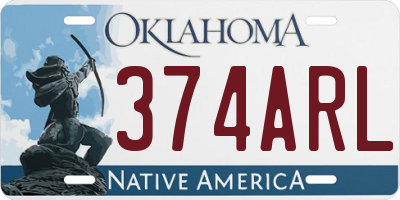 OK license plate 374ARL