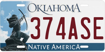 OK license plate 374ASE