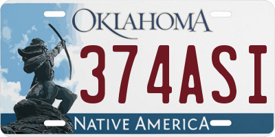 OK license plate 374ASI