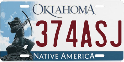 OK license plate 374ASJ