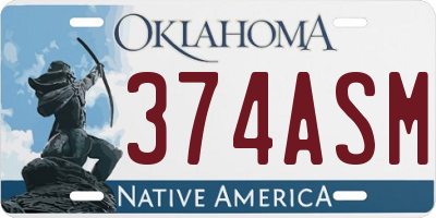 OK license plate 374ASM
