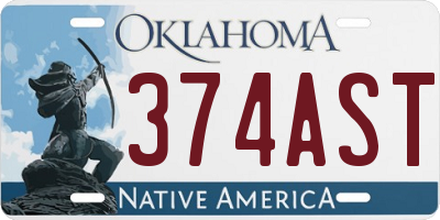OK license plate 374AST