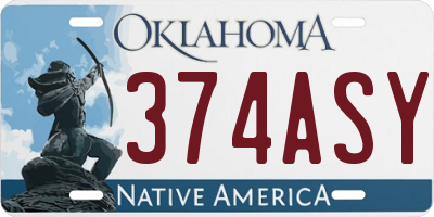 OK license plate 374ASY