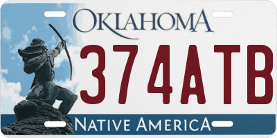 OK license plate 374ATB