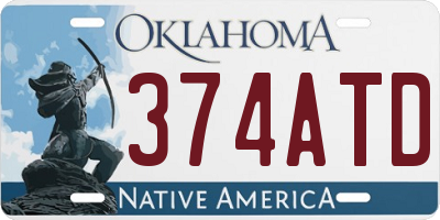 OK license plate 374ATD
