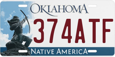 OK license plate 374ATF