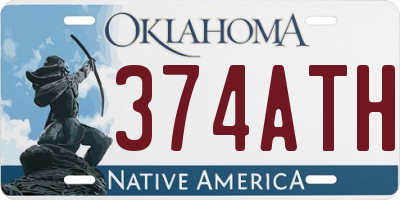 OK license plate 374ATH