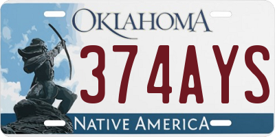 OK license plate 374AYS