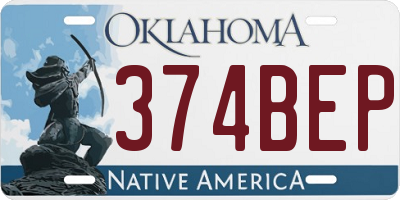 OK license plate 374BEP