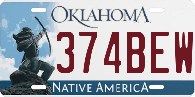 OK license plate 374BEW